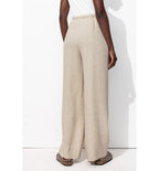 Pantalon Large Taille Haute - Naturel Uni Clair