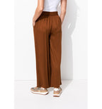 Pantalon Large et Fluide Femme - Marron Uni Fonce