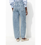 Jean Barrel Taille Haute - Jeans Uni Clair