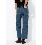 Hector Jean Taille Haute - Jeans Uni Fonce