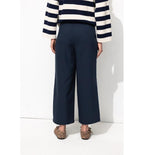 Pantalon Large Cropped - Bleu Uni Fonce