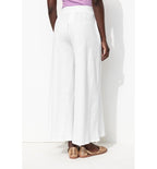 Pantalon Large en Jersey Femme - Blanc Uni Clair