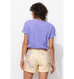 Short Matelassé Brodé Femme - Naturel Imprime