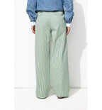 Billy Pantalon Large Rayé - Kaki Raye