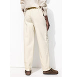 Pantalon Barrel Taille Haute - Naturel Uni Clair