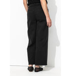 Pantalon Large en Coton Femme - Noir Uni Fonce
