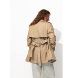 Trench Court Ceinturé Femme - Naturel Uni Clair
