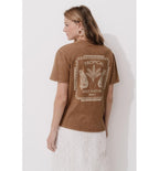T-shirt Motif Dos Femme - Marron Imprime