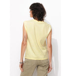 T-shirt à Écusson Femme - Jaune Uni Colore