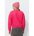 Sweat-shirt à Message Femme - Rose Uni Colore