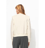 Sweat-shirt Épaulé Femme - Naturel Uni Clair