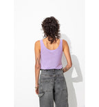 Débardeur en Lin Mélangé Femme - Violet Uni Colore
