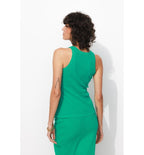 Débardeur Côtelé Femme - Vert Uni Colore