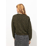 Sweat-shirt Léopard Femme - Kaki Uni Fonce