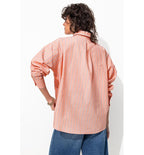 Chemise Rayée Oversize Femme - Rose Raye