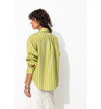 Chemise Rayée Oversize Femme - Jaune Raye