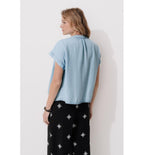 Blouse Manches Courtes Lyocell - Jeans Uni Clair
