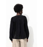 Blouse en Broderie Anglaise - Noir Uni Fonce