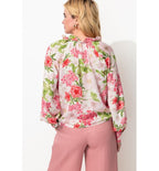 Blouse en Satin Femme - Rouge Imprime