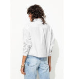 Chemise Cropped Femme - Blanc Uni Clair
