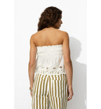 Crop Top Brodé Femme - Naturel Uni Clair