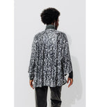 Veste Kimono à Paillettes - Noir Imprime