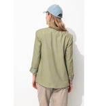 Veste de Tailleur Lin Mélangé - Kaki Uni Clair