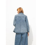 Alma Veste Surchemise Rayée - Jeans Uni Fonce