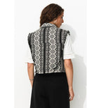 Blouson sans Manches Femme - Noir Imprime