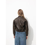 Bomber en Simili Femme - Marron Uni Fonce