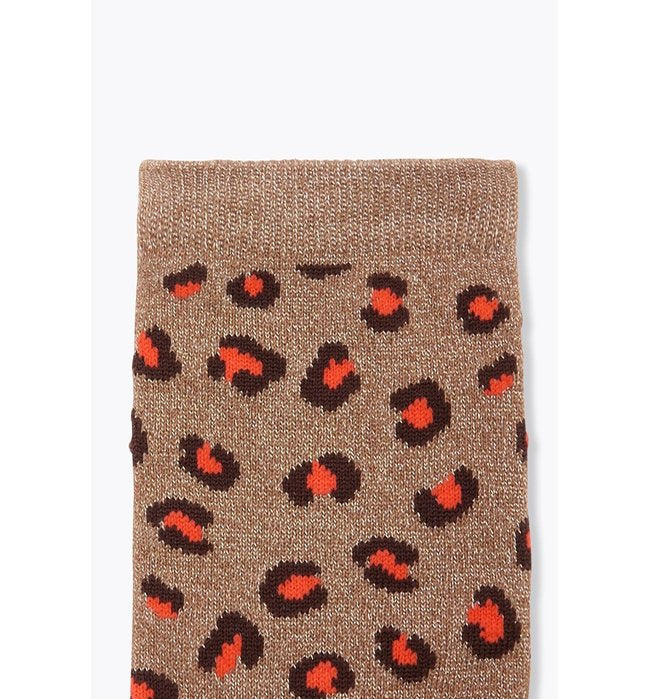 Chaussettes Léopard Femme - Grège Imprime