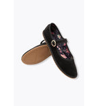 Babies en Velours Uni Femme - Noir Uni Fonce