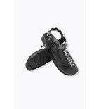 Sandales-tongs Bijoux en Cuir - Noir Uni Fonce