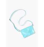 Sac en Cuir Irisé Femme - Bleu Uni Colore