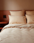 Drap Plat Percale De Coton - Finition Liseré - Nude Bourdon Noir