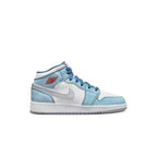 Air Jordan 1 Mid Se French Blue Light Steel (Gs) - Bleu
