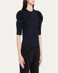 T-Shirt Draped Femme Ss - Navy