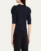 T-Shirt Draped Femme Ss - Navy