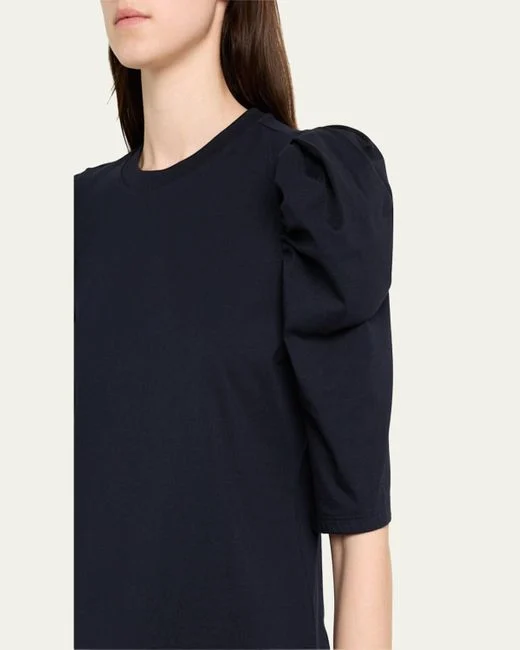 T-Shirt Draped Femme Ss - Navy