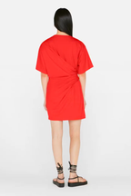 Robe Draped Knit Mini - Red Orange