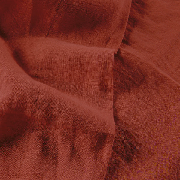 Lin Lavé - Drap Plat - Terracotta