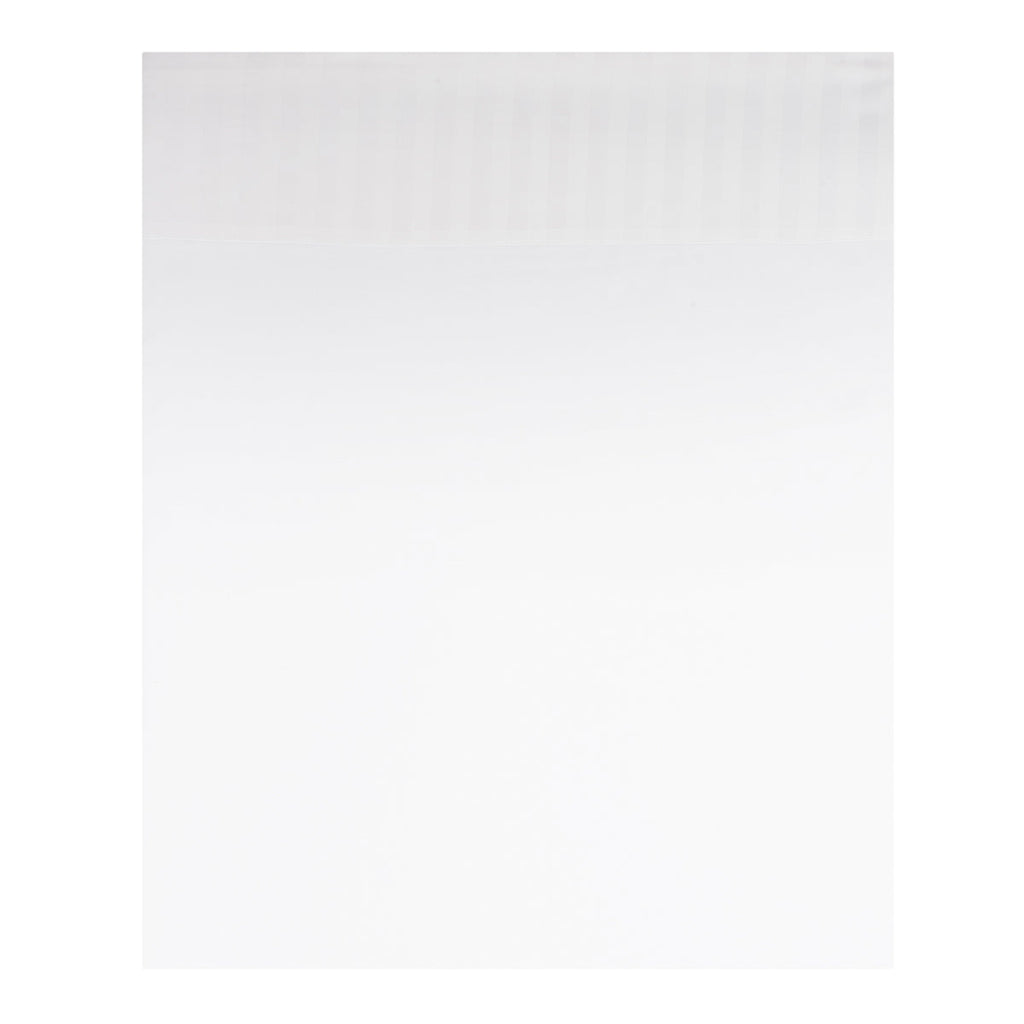 Satin Uni Jacquard - Drap Plat - Blanc