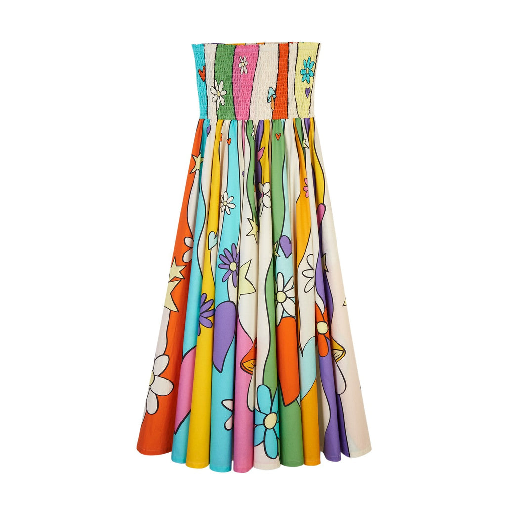 Robe Flower Print Strapless