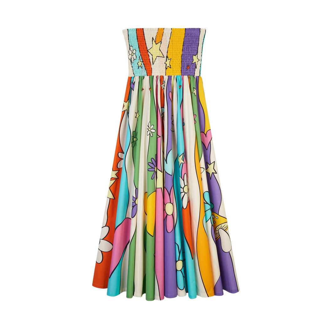 Robe Flower Print Strapless
