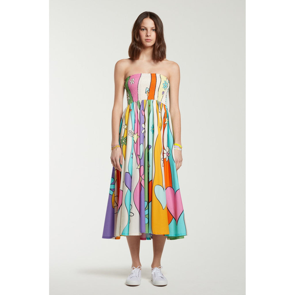 Robe Flower Print Strapless