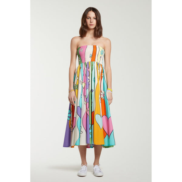 Robe Flower Print Strapless