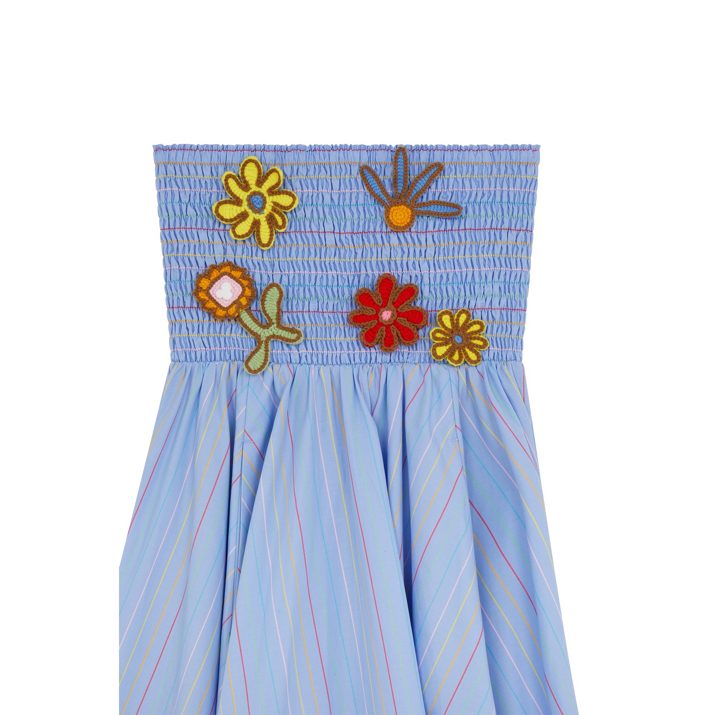 Robe Rainbow Striped Bandeau With Crochet Patches