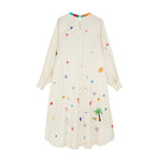 Robe Mushroom & Flower Embroidered Midi