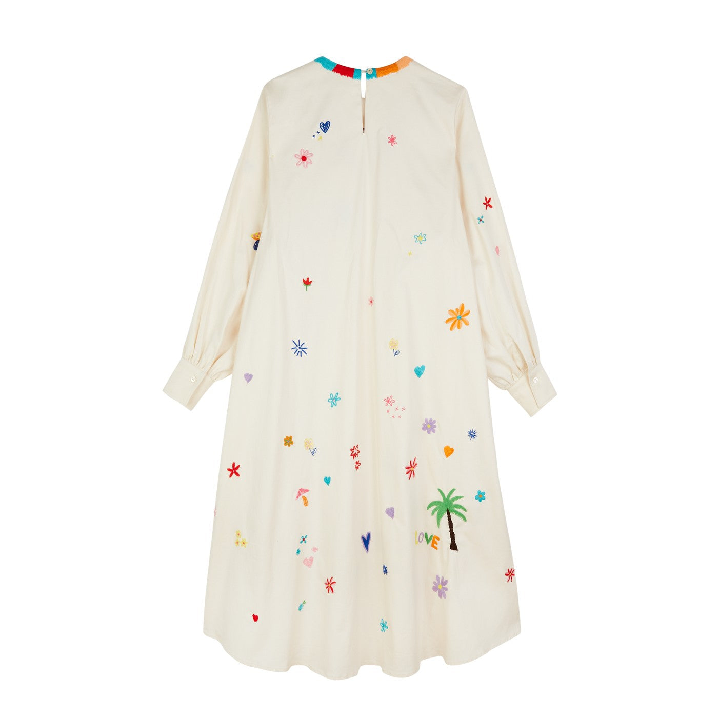 Robe Mushroom & Flower Embroidered Midi
