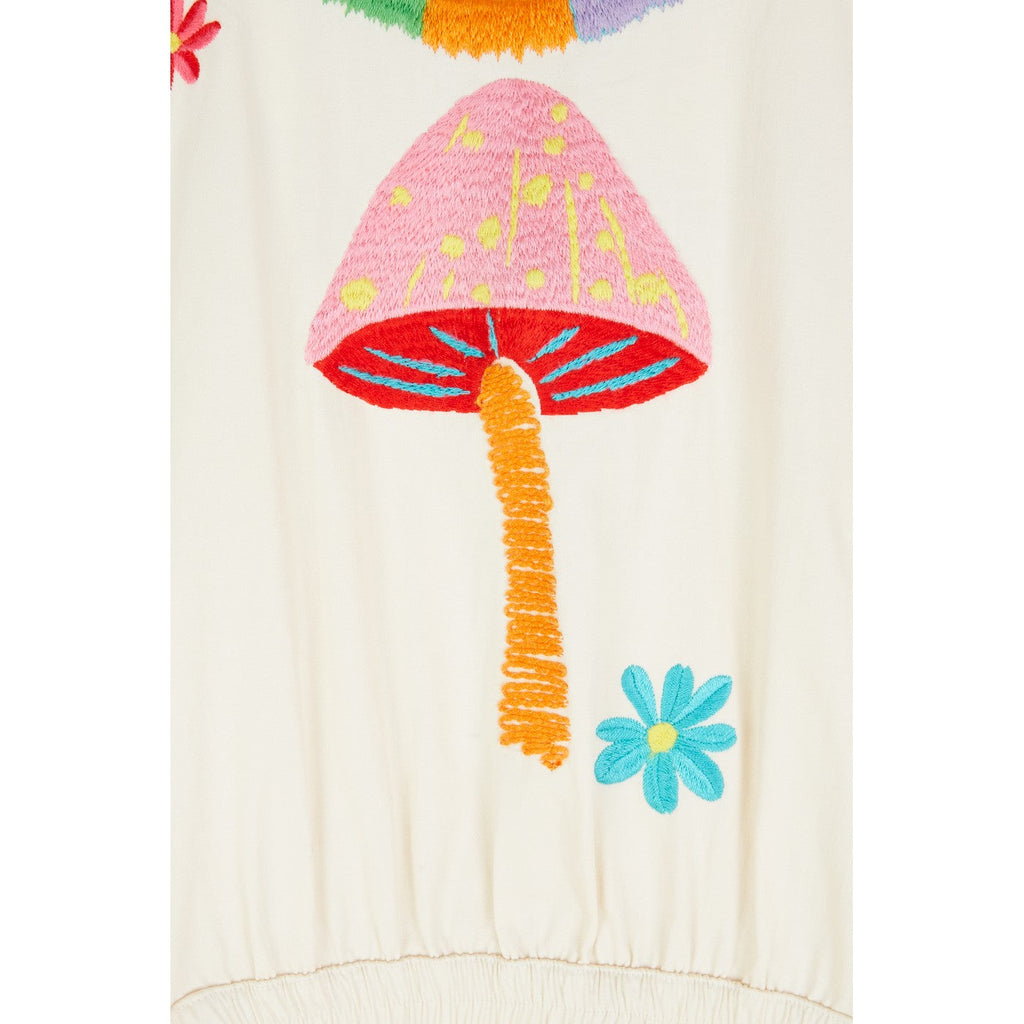 Robe Mushroom & Flower Embroidered Midi
